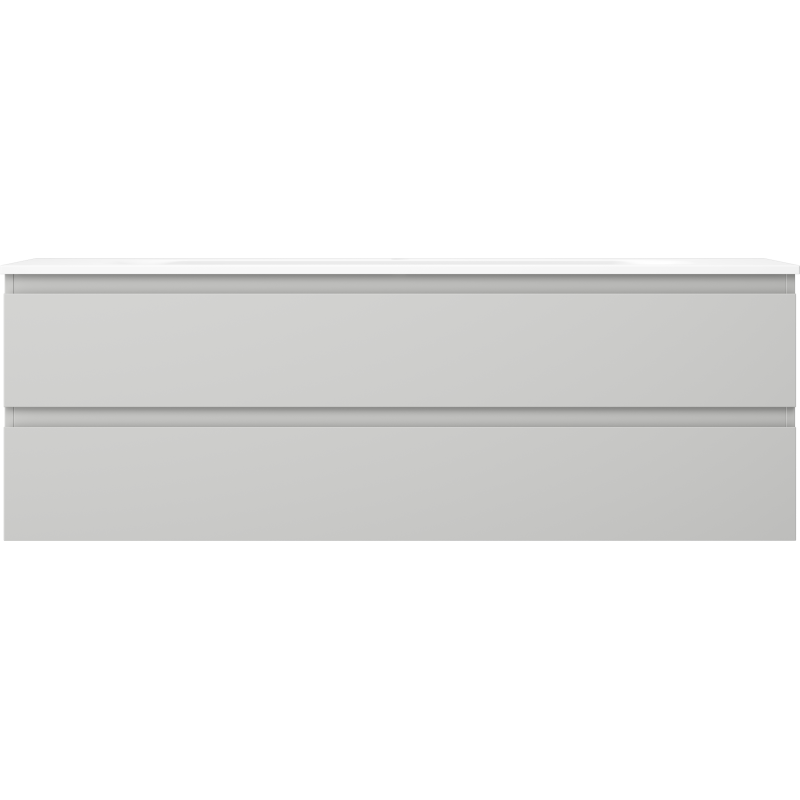 Mexen Orio шкаф за баня 140 см с мивка Vela, 2 чекмеджета, сив мат/бял мат