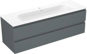 Mexen Orio шкаф за баня 140 см с мивка Vela, 2 чекмеджета, графит мат/бял мат - 91A10-14047-2-BFF66-W23M01