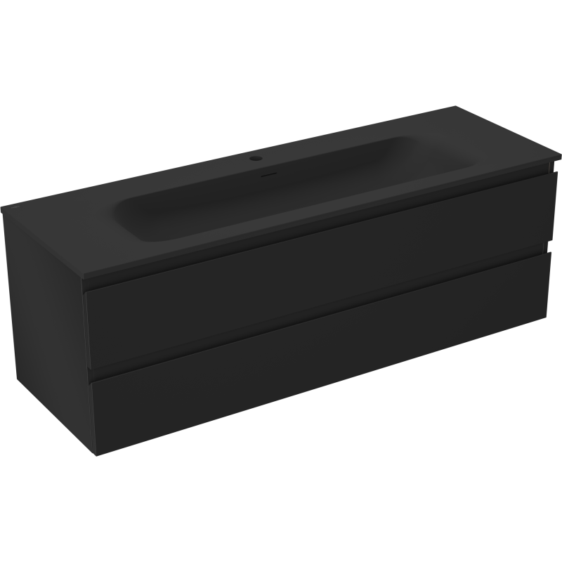 Mexen Orio шкаф за баня 140 см с мивка Vela, 2 чекмеджета, черен мат - 91A10-14047-2-BFF71-W23M71