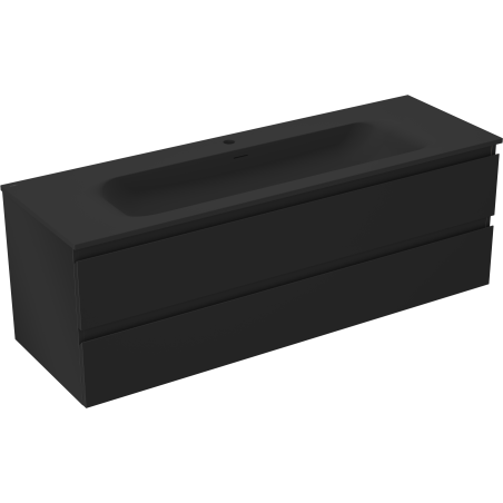 Mexen Orio шкаф за баня 140 см с мивка Vela, 2 чекмеджета, черен мат - 91A10-14047-2-BFF71-W23M71