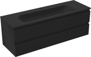 Mexen Orio шкаф за баня 140 см с мивка Vela, 2 чекмеджета, черен мат - 91A10-14047-2-BFF71-W23M71