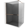 Mexen Kioto+ душ стена с рафт Walk-in 120 x 200 см, графит, розово злато - 800-120-121-60-40