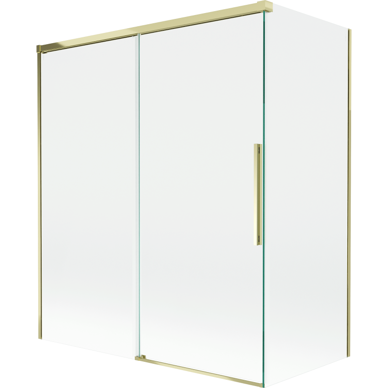Mexen Rox двукрилен плъзгащ се параван за вана 140 + 70 x 150 cm, прозрачен, златен - 8C9-140-070-50-00