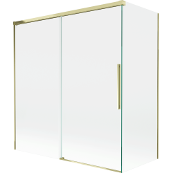 Mexen Rox параван за вана 2-крилен плъзгащ се 150 + 70 x 150 cm, прозрачен, златен - 8C9-150-070-50-00