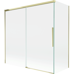 Mexen Rox душ параван за вана, 2-крилен плъзгащ се 160 + 70 x 150 см, прозрачен, златист - 8C9-160-070-50-00