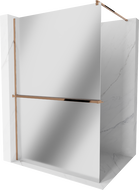 Mexen Kioto+ стена за душа с рафт Walk-in 80 x 200 см, огледално, розово злато - 800-080-121-60-50