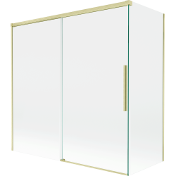 Mexen Rox двукрилен сгъваем параван за вана 160 + 80 x 150 см, прозрачен, златен мат - 8C9-160-080-55-00