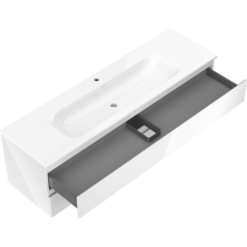 Mexen Orio шкаф за баня 160 см с мивка Vela, 2 чекмеджета, бял гланц