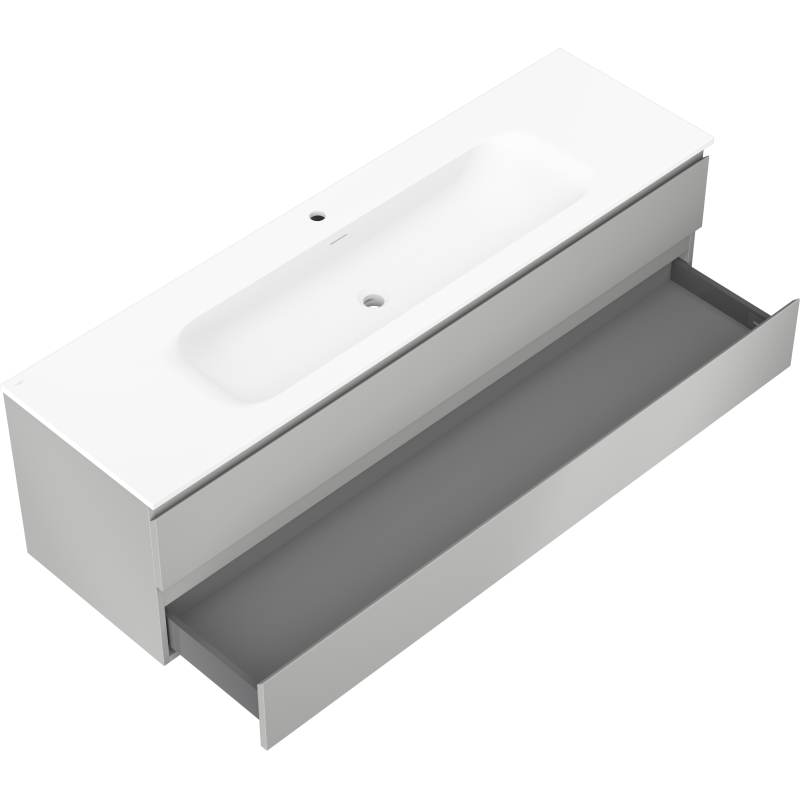 Mexen Orio Шкаф за баня 160 см с мивка Vela, 2 чекмеджета, сиво мат/бяло мат - 91A10-16047-2-BFF62-W23M01