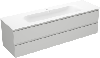 Mexen Orio Шкаф за баня 160 см с мивка Vela, 2 чекмеджета, сиво мат/бяло мат - 91A10-16047-2-BFF62-W23M01
