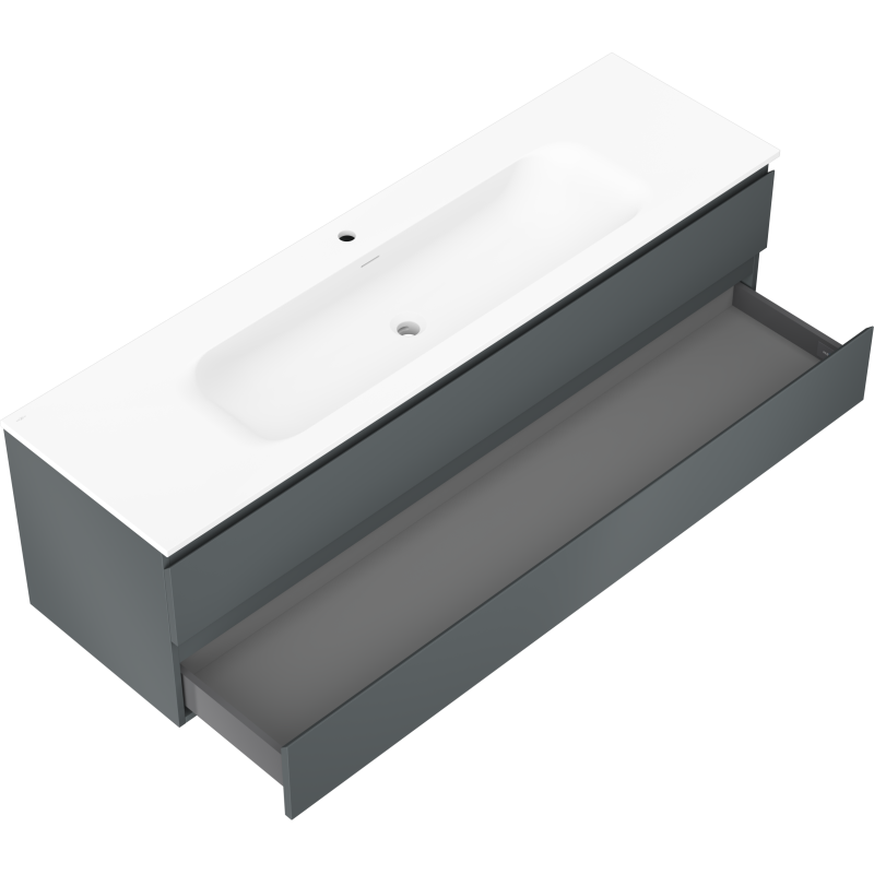 Mexen Orio шкаф за баня 160 см с мивка Vela, 2 чекмеджета, графит мат/бяла мат - 91A10-16047-2-BFF66-W23M01