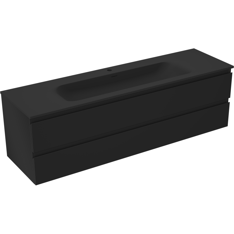 Mexen Orio шкаф за баня 160 см с умивалник Vela, 2 чекмеджета, черен мат