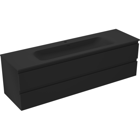 Mexen Orio шкаф за баня 160 см с умивалник Vela, 2 чекмеджета, черен мат