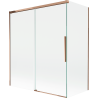 Mexen Rox 2-крилен подвижен параван за вана 140 + 70 x 150 см, прозрачен, розово злато - 8C9-140-070-60-00