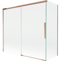 Mexen Rox двукрилен плъзгащ се параван за вана 170 + 70 x 150 cm, прозрачeн, розово злато - 8C9-170-070-60-00