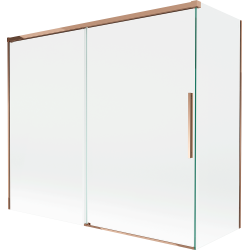 Mexen Rox параван за вана, плъзгащ се, 2-крилен, 180 + 90 x 150 см, прозрачен, розово злато - 8C9-180-090-60-00