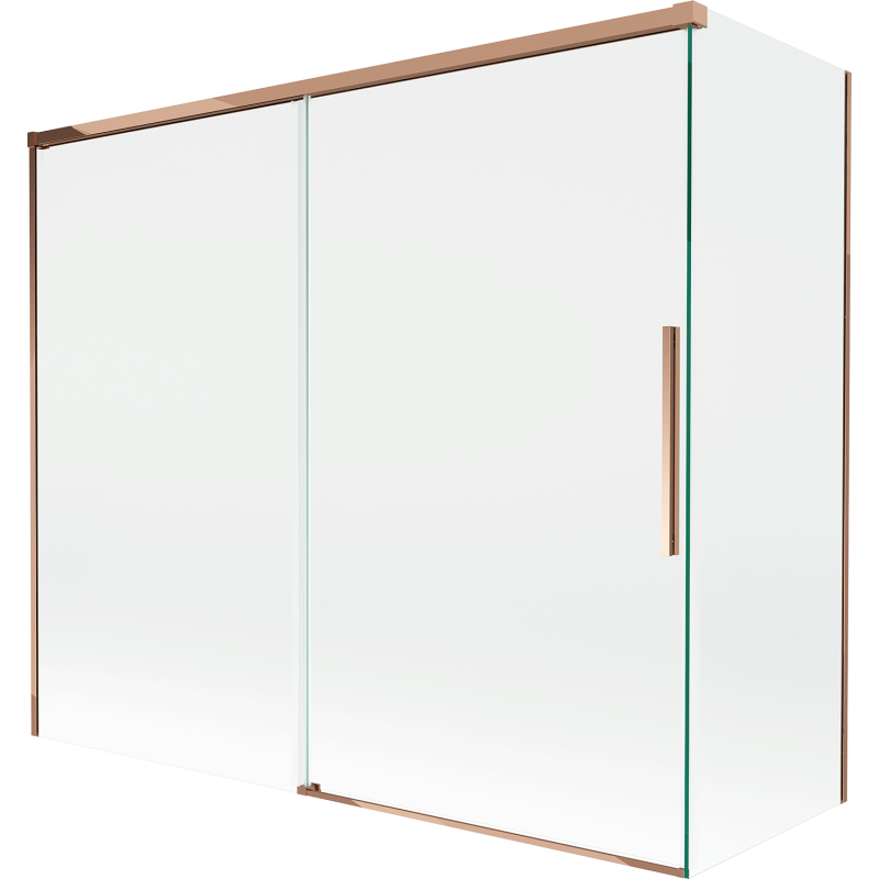 Mexen Rox параван за вана, плъзгащ се, 2-крилен, 180 + 90 x 150 см, прозрачен, розово злато - 8C9-180-090-60-00