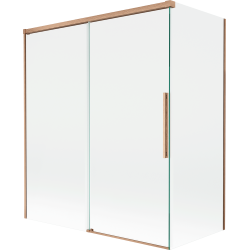 Mexen Rox сгъваем параван за душ с 2 крила 140 + 70 x 150 см, прозрачен, матирана мед - 8C9-140-070-65-00