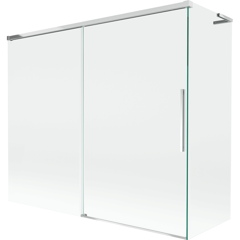 Mexen Rox L сгъваем душ параван 2-крилен плъзгащ се 180 + 80 x 150 cm, прозрачен, хром - 8C9L-180-080-01-00