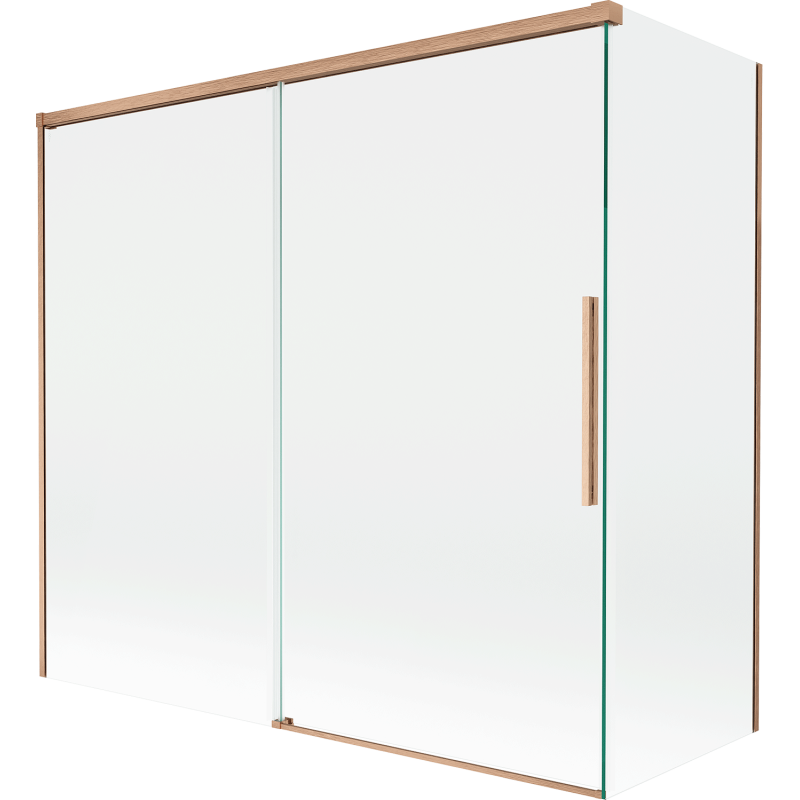 Mexen Rox параван за вана, 2-крилен, плъзгащ се, 170 + 70 x 150 cm, прозрачен, четкана мед - 8C9-170-070-65-00