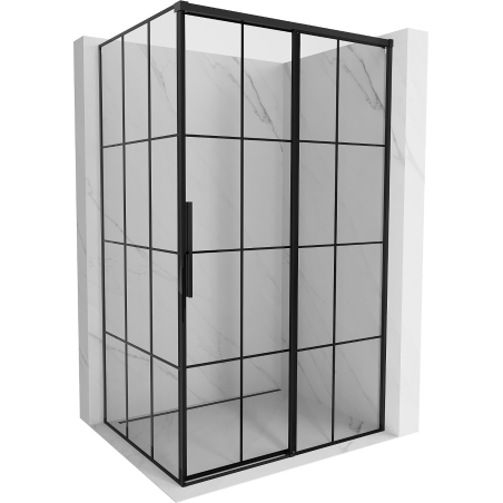 Mexen Rox плъзгаща се дясна душ кабина 95 x 85 см, черна решетка, черна - 8C2-095-085-70-77-P