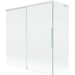 Mexen Rox L параван за вана, 2-крила разтегателен 150 + 70 x 150 см, прозрачен, бял - 8C9L-150-070-20-00