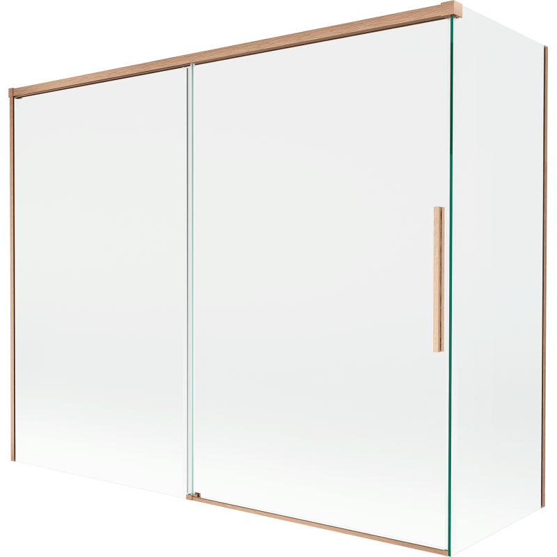 Mexen Rox параван за вана 2-крилен плъзгащ се 190 + 80 x 150 cm, прозрачен, четкана мед - 8C9-190-080-65-00