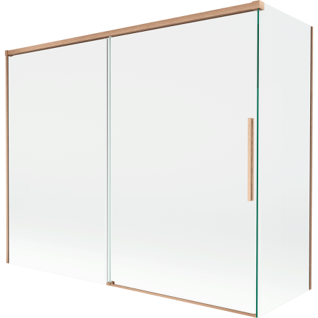 Mexen Rox параван за вана 2-крилен плъзгащ се 190 + 80 x 150 cm, прозрачен, четкана мед - 8C9-190-080-65-00