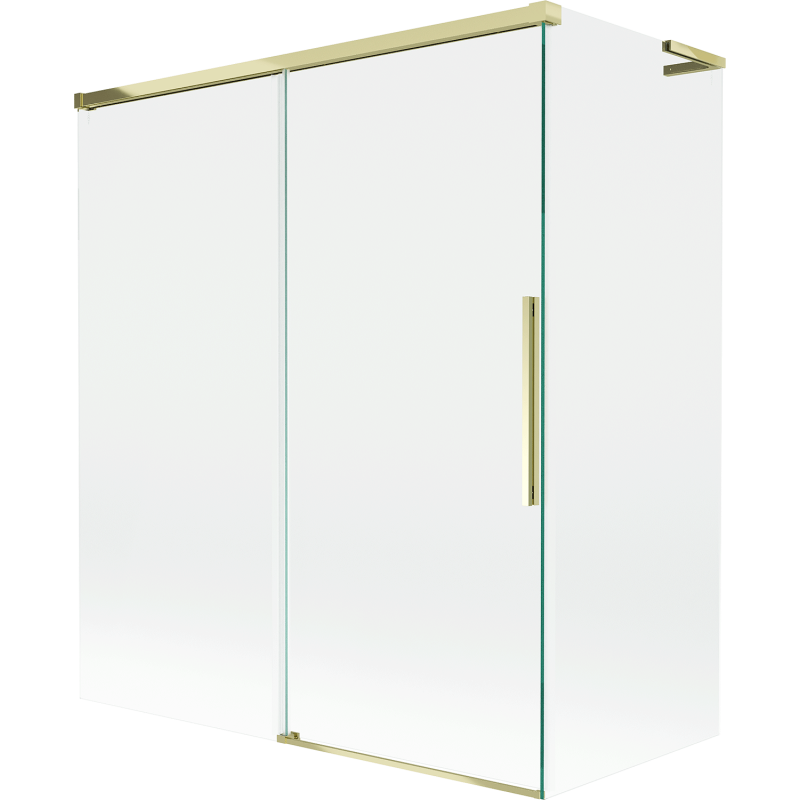 Mexen Rox L параван за вана с 2 плъзгащи се крила 140 + 70 x 150 cm, прозрачен, златен - 8C9L-140-070-50-00