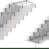 Mexen Kioto+ душ параван с рафт Walk-in 70 x 200 cm, черна решетка, розово злато - 800-070-121-60-77