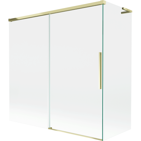 Mexen Rox L двукрилен подвижен душ параван 160 + 80 x 150 см, прозрачен, златен - 8C9L-160-080-50-00