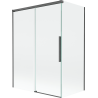 Mexen Rox двукрилен плъзгащ се параван за вана 120 + 70 x 150 см, прозрачен, четка Gun сив - 8C9-120-070-66-00