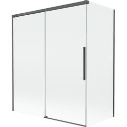 Mexen Rox параван за вана 2-крилов плъзгащ се 140 + 70 x 150 см, прозрачен, четкано оръдейно сиво - 8C9-140-070-66-00