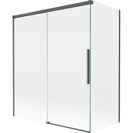 Mexen Rox параван за баня, плъзгащ се, 2-крила, 140 + 70 x 150 cm, прозрачен, четкано сивогун металик - 8C9-140-070-66-00