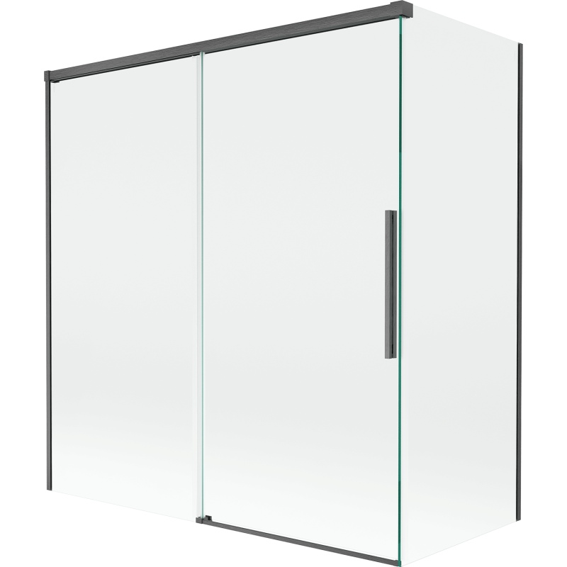Mexen Rox двукрилен плъзгащ се параван за баня 150 + 70 x 150 см, прозрачен, четка сиво пушечно - 8C9-150-070-66-00