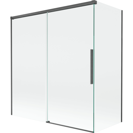 Mexen Rox двукрилен плъзгащ се параван за баня 150 + 70 x 150 см, прозрачен, четка сиво пушечно - 8C9-150-070-66-00