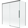Mexen Rox двукрилен плъзгащ се параван за баня 150 + 70 x 150 см, прозрачен, четка сиво пушечно - 8C9-150-070-66-00