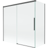 Mexen Rox параван за баня, плъзгащ се 2-крилен 160 + 70 x 150 см, прозрачен, четкан gun gray - 8C9-160-070-66-00