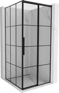 Mexen Rox плъзгаща се душ кабина дясна 90 x 90 см, черна решетка, черна - 8C2-090-090-70-77-P