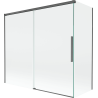 Mexen Rox двукрилен плъзгащ параван за вана 170 + 75 x 150 см, прозрачен, четка с цвят на пистолетно сиво - 8C9-170-075-66-00
