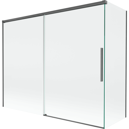 Mexen Rox двукрилен плъзгащ параван за вана 190 + 80 x 150 см, прозрачен, полиран в сив нюанс - 8C9-190-080-66-00