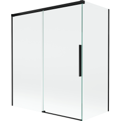 Mexen Rox душ параван 2-крилен плъзгащ се 140 + 70 x 150 см, прозрачен, черен - 8C9-140-070-70-00