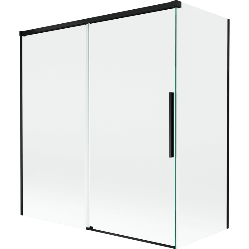 Mexen Rox двукрила подвижна преграда за вана 150 + 70 x 150 см, прозрачна, черна - 8C9-150-070-70-00