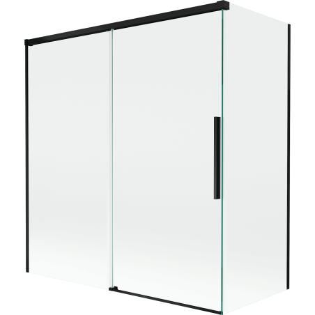 Mexen Rox двукрила подвижна преграда за вана 150 + 70 x 150 см, прозрачна, черна - 8C9-150-070-70-00