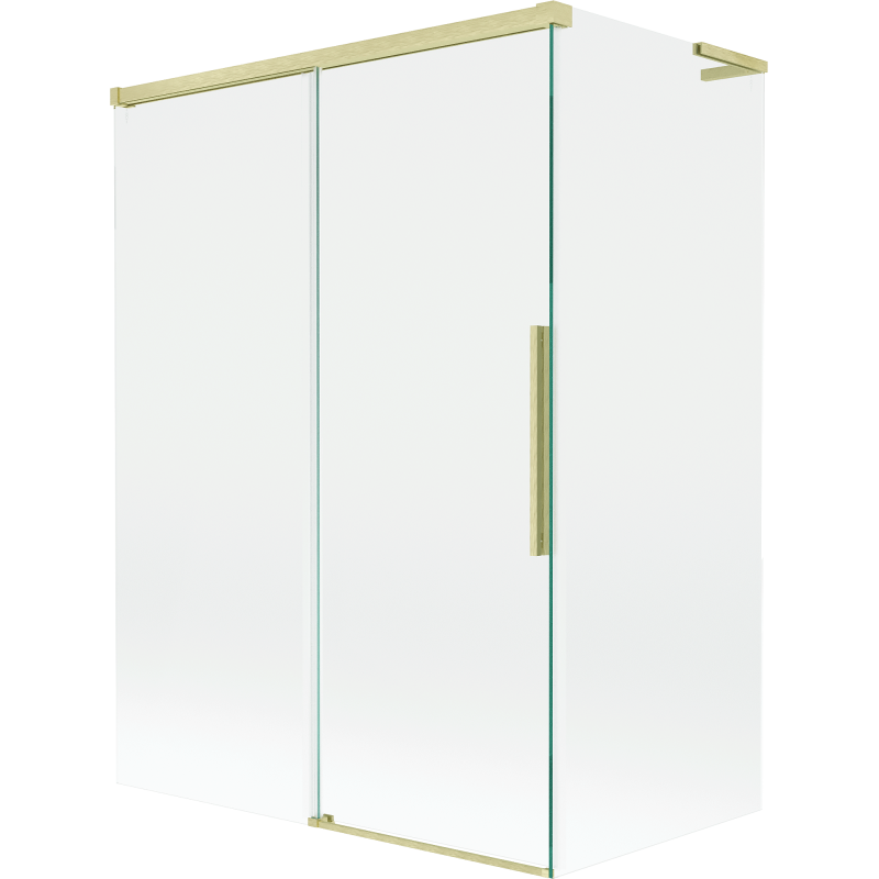 Mexen Rox L параван за вана, 2-крилен плъзгащ се, 120 + 70 x 150 см, прозрачен, златен четкан - 8C9L-120-070-55-00