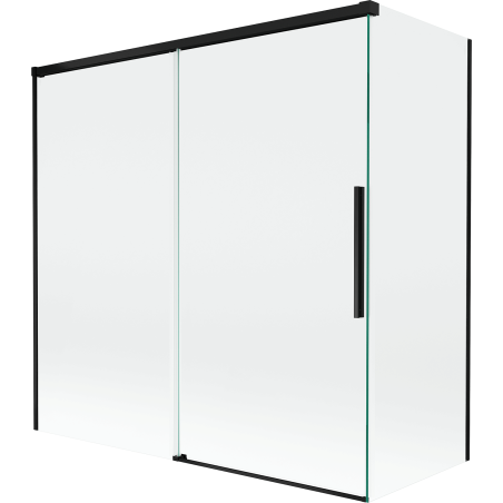 Mexen Rox за параван за вана, 2-крилен плъзгащ се 160 + 75 x 150 см, прозрачен, черен - 8C9-160-075-70-00
