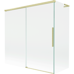 Mexen Rox L параван за вана, двукрилен, плъзгащ се 160 + 75 x 150 см, прозрачен, златен мат - 8C9L-160-075-55-00