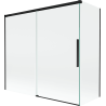 Mexen Rox параван за вана, плъзгащ се, 2-крилен, 170 + 75 x 150 см, прозрачен, черен - 8C9-170-075-70-00