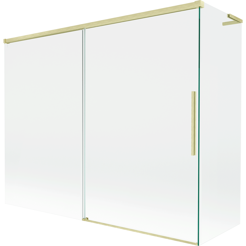 Mexen Rox L параван за вана с 2-крила, плъзгащ се 190 + 80 x 150 см, прозрачен, злато матирано - 8C9L-190-080-55-00