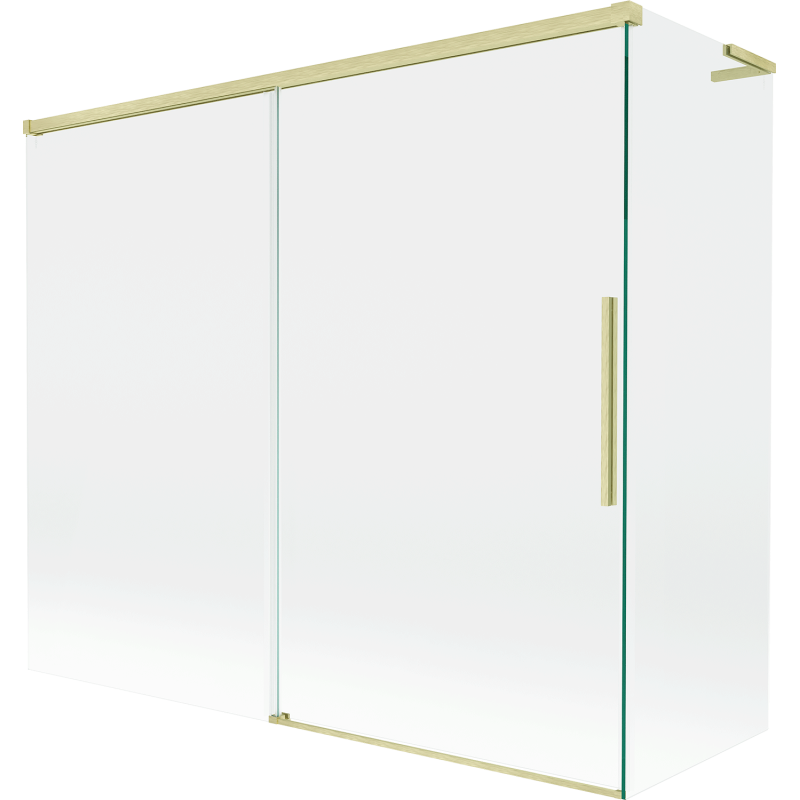 Mexen Rox L параван за вана 2-крилен плъзгащ се 180 + 90 x 150 cm, прозрачен, златен матиран - 8C9L-180-090-55-00